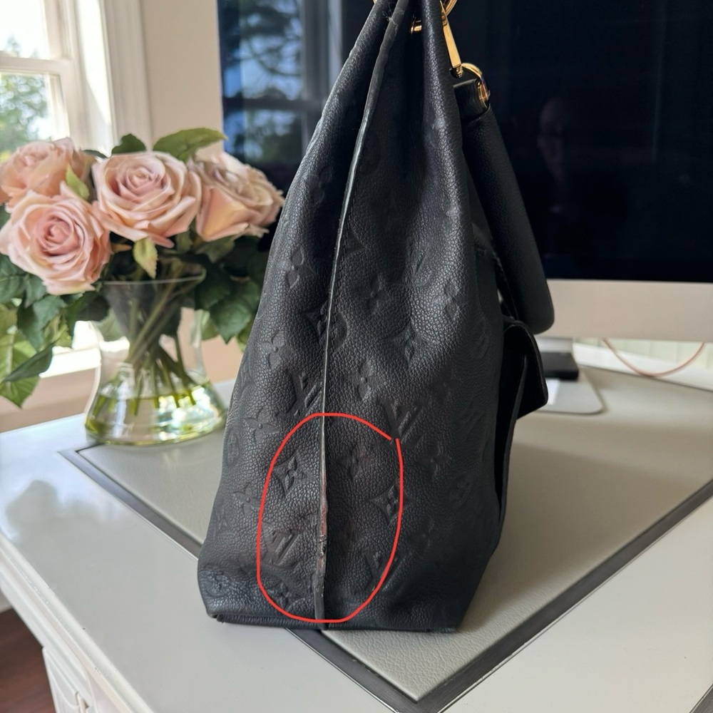 Louis Vuitton Black Monogram Bag with Gold Accents - Picture 8 of 12